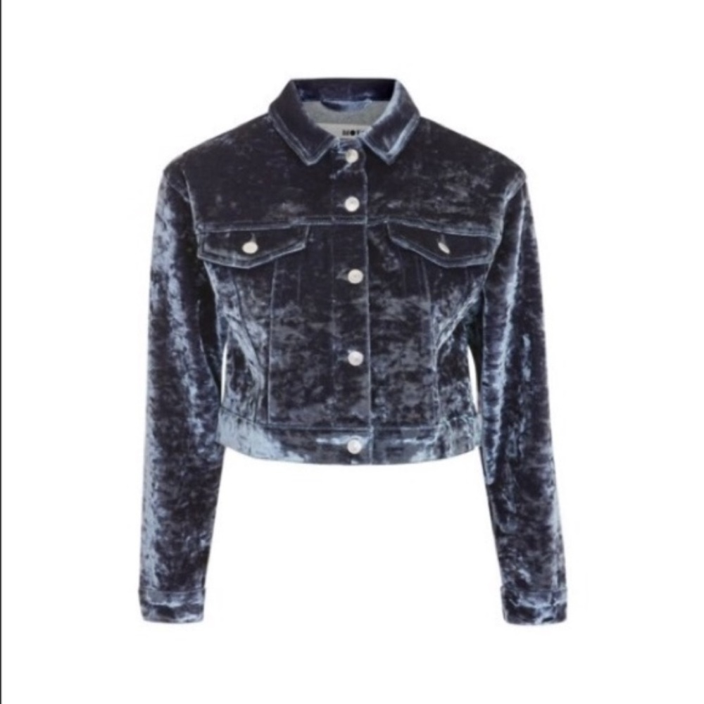 Topshop Moto Blue Velvet Jacket!!